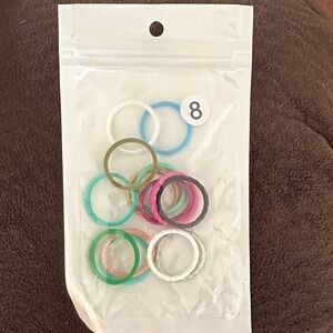 14 pack of silicone ring set. Size 8